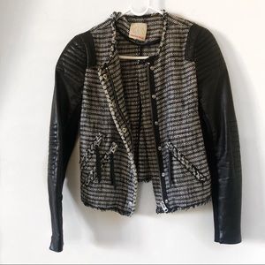 Leather Tweed Rebecca Taylor Jacket RARE!